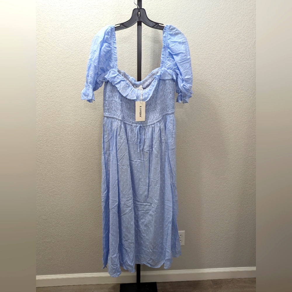 3/$12 Elegant Blue Off-Shoulder Dress